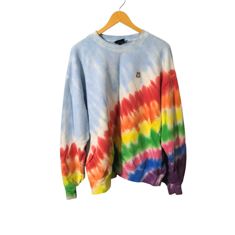 Teddy Fresh In Rainbows Tie Dye Oversized Sweatshirt Large Unisex Discontinued C - Picture 2 of 11